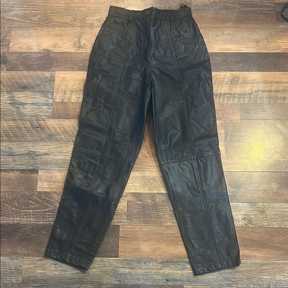 Together  Black Leather Pants 4 (6033) - Picture 1 of 5